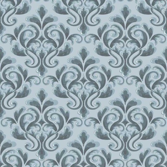 Papel de Parede Adesivo Arabesco Clássico Cinza N05195