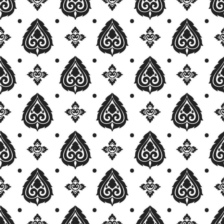 Papel de Parede Adesivo Arabesco Coração Preto...