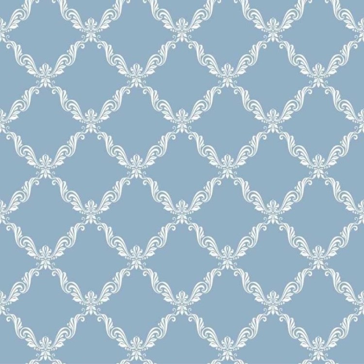 Papel de Parede Adesivo Arabesco em Grade Azul...