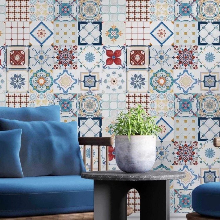 Saldão Papel de Parede Adesivo Azulejo Português N3463 cx49