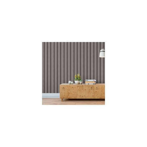 Papel de Parede Adesivo Madeira Ripado Cinza R018