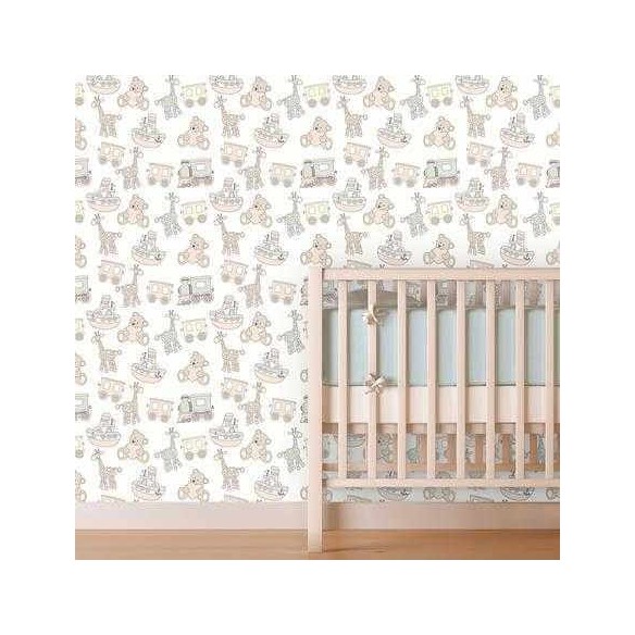 Saldão Papel de Parede Adesivo Infantil Branco 53900092 CX X6