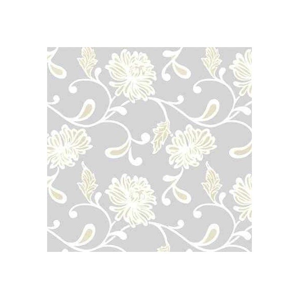 Papel de Parede Adesivo Arabesco Floral Cinza 38658085