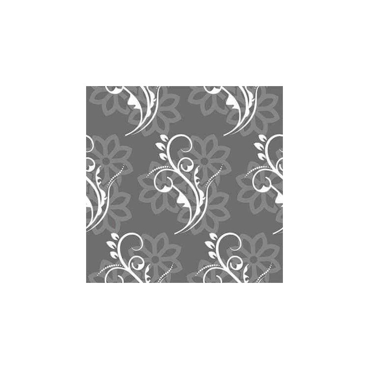 Papel de Parede Adesivo Arabesco Floral Cinza...