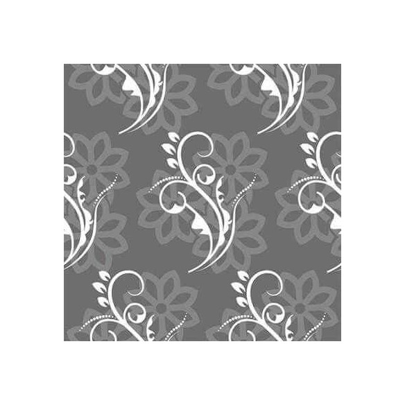 Papel de Parede Adesivo Arabesco Floral Cinza 591713807