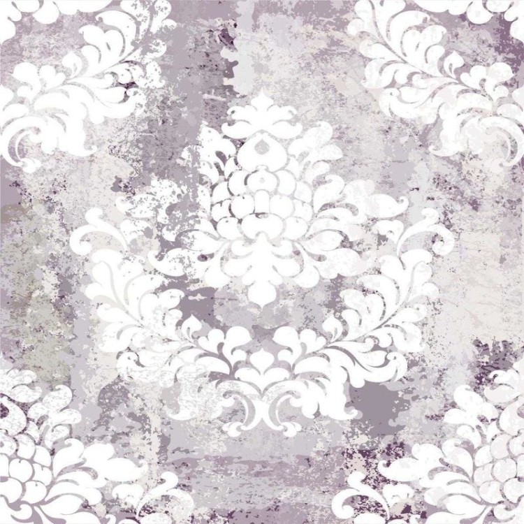 Papel de Parede Adesivo Arabesco Floral Cinza...