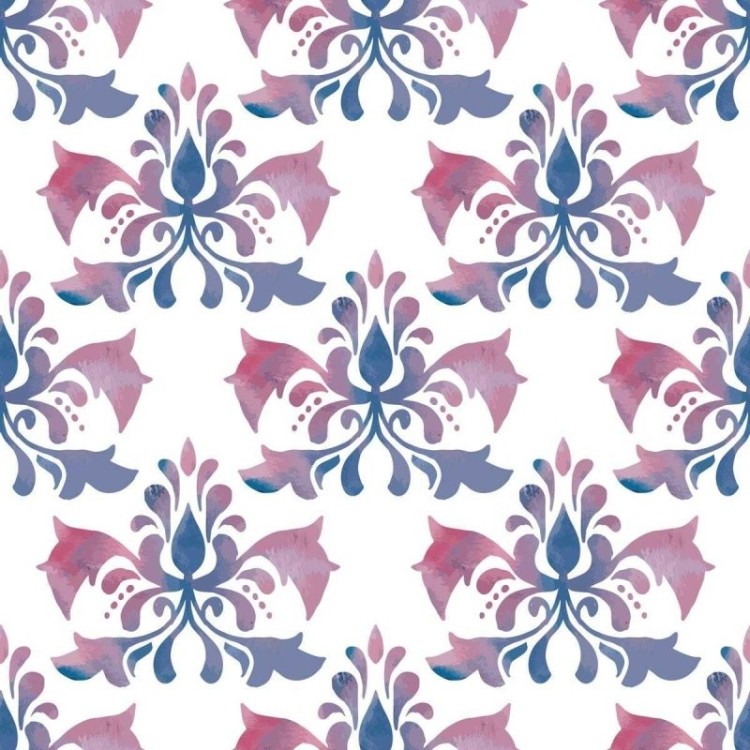 Papel de Parede Adesivo Arabesco Floral Retrô...