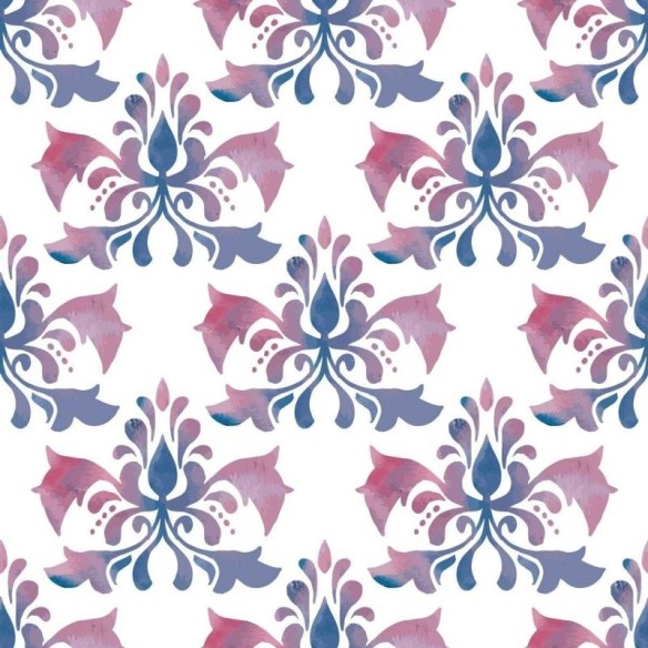 Papel de Parede Adesivo Arabesco Floral Retrô N04115