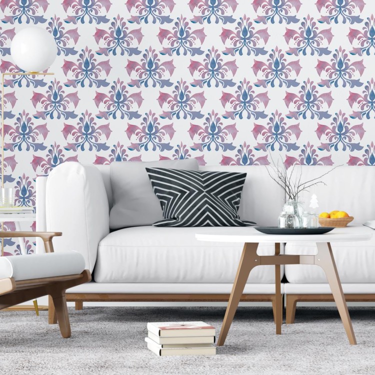 Papel de Parede Adesivo Arabesco Floral Retrô...