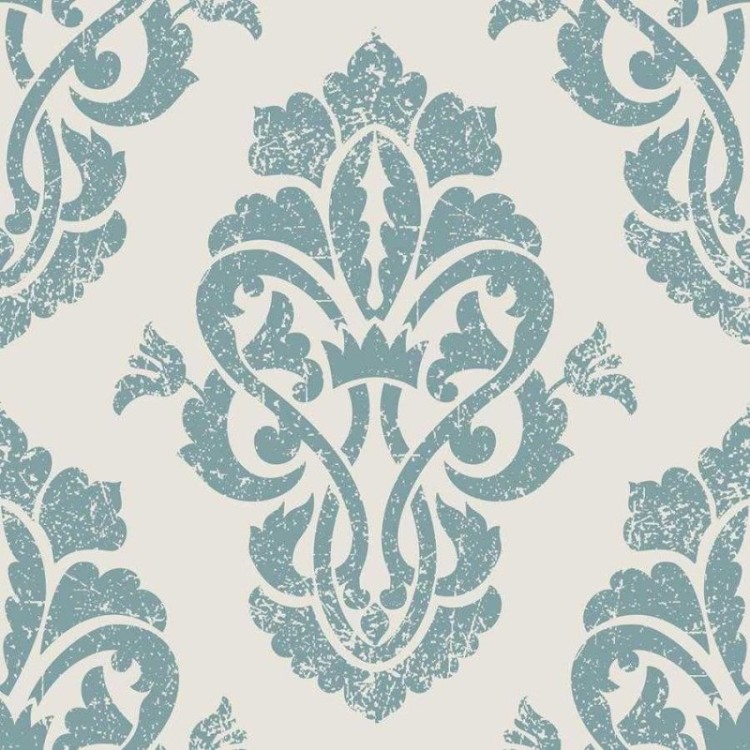 Papel de Parede Adesivo Arabesco Floral Verde...