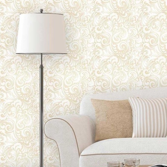 Papel de Parede Adesivo Arabesco Folhas 254955103