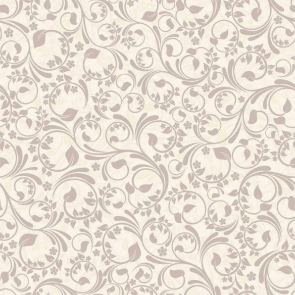 Papel de Parede Adesivo Arabesco Folhas Bege 122094811