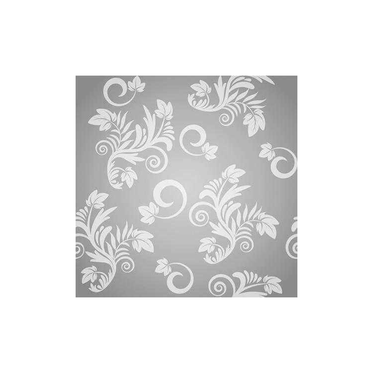 Papel de Parede Adesivo Arabesco Folhas Cinza...