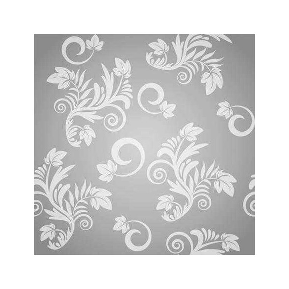 Papel de Parede Adesivo Arabesco Folhas Cinza 136118882