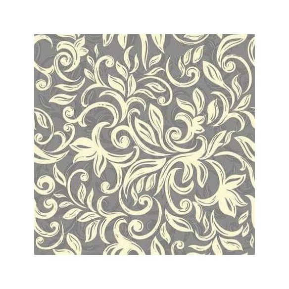 Papel de Parede Adesivo Arabesco Folhas Cinza 211536079