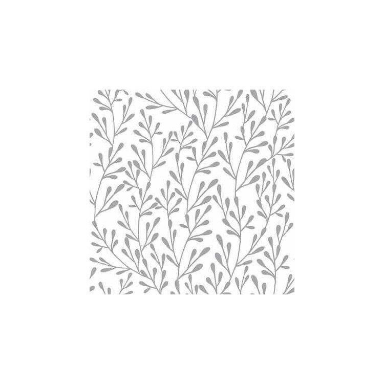 Papel de Parede Adesivo Arabesco Folhas cinza...