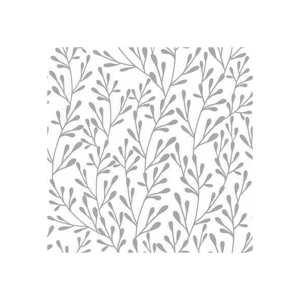 Papel de Parede Adesivo Arabesco Folhas cinza 375393034