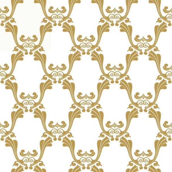 Papel de Parede Adesivo Arabesco Neutro e Dourado N05273