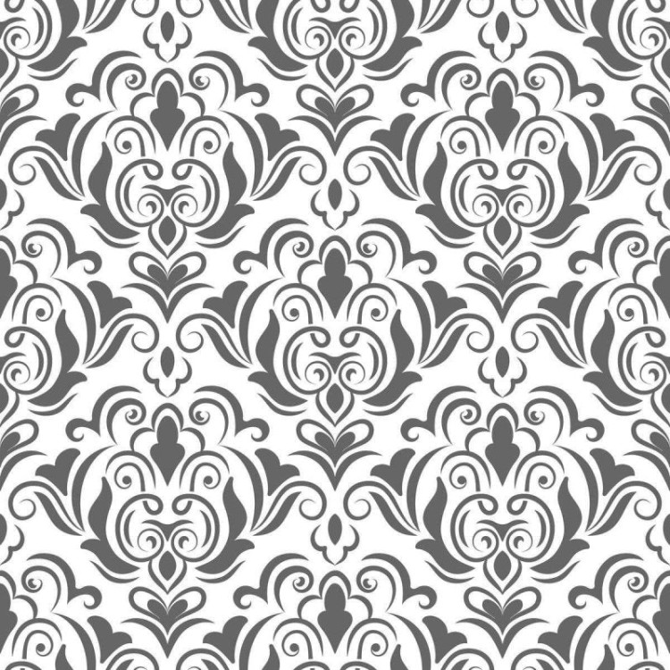 Papel de Parede Adesivo Arabesco Preto e Branco...