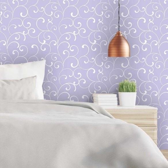 Papel de Parede Adesivo Arabesco Roxo 150460724