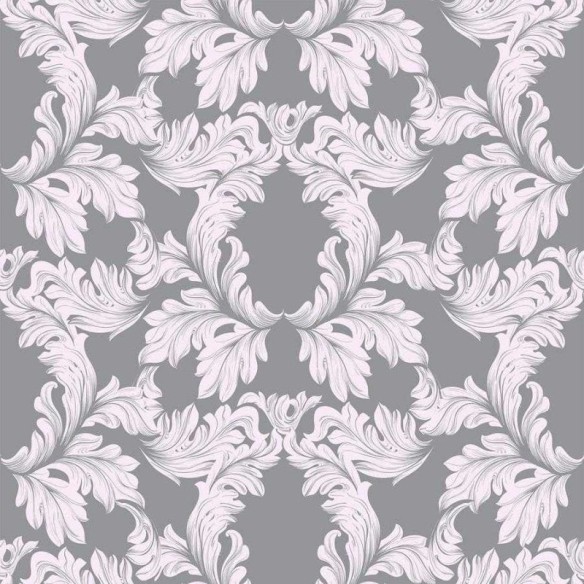 Papel de Parede Adesivo Arabesco Vintage Cinza N06183