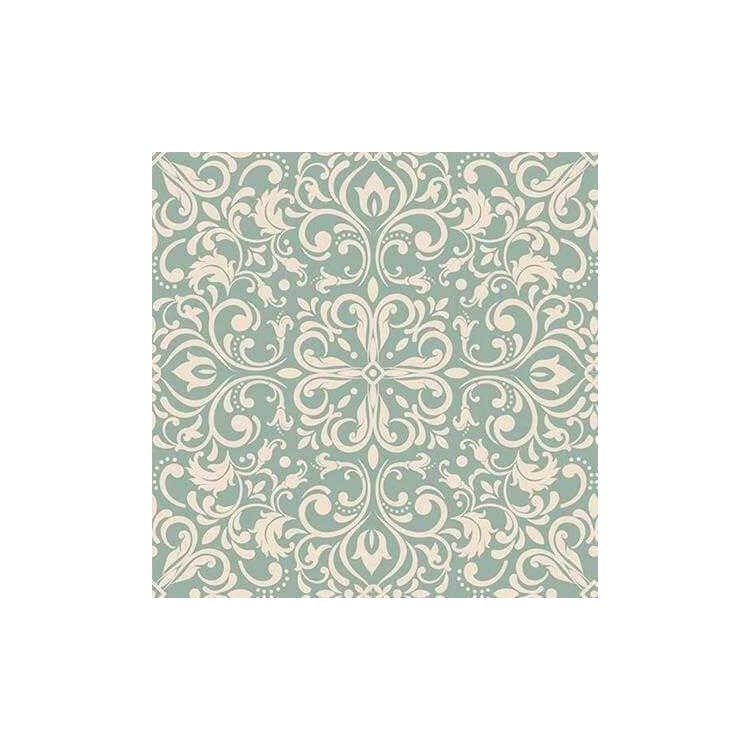 Papel de Parede Adesivo Arabesco Vintage Verde...