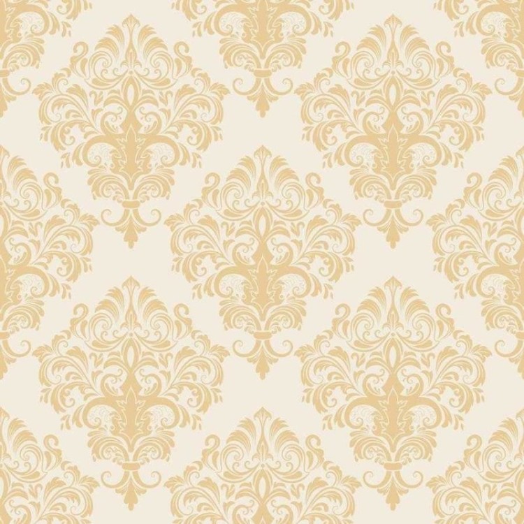 Papel de Parede Adesivo Arabescos em Amarelo e...