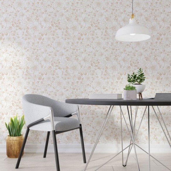 Papel de Parede Adesivo Arabescos Floral N013095