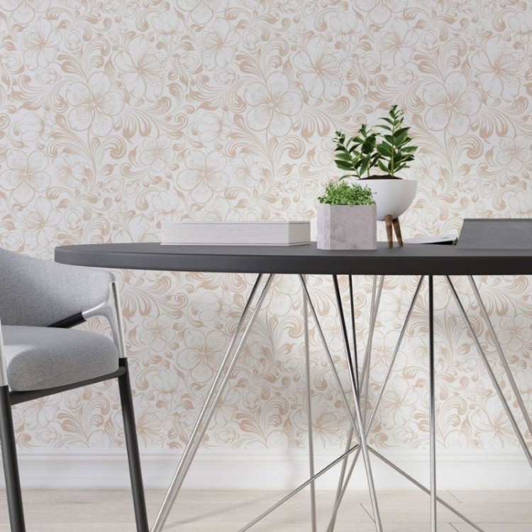 Papel de Parede Adesivo Arabescos Floral N013095