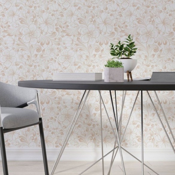 Papel de Parede Adesivo Arabescos Floral N013095