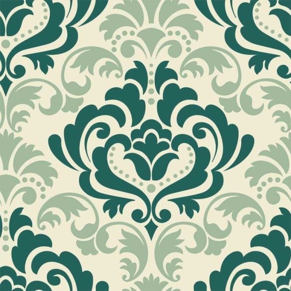 Papel de Parede Adesivo Arabescos Verde e Bege N06109