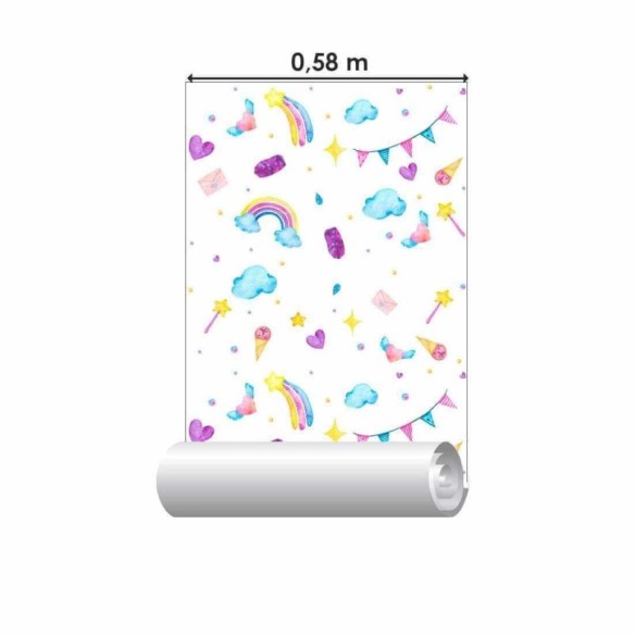 Papel de Parede Adesivo Arco Irís N1065