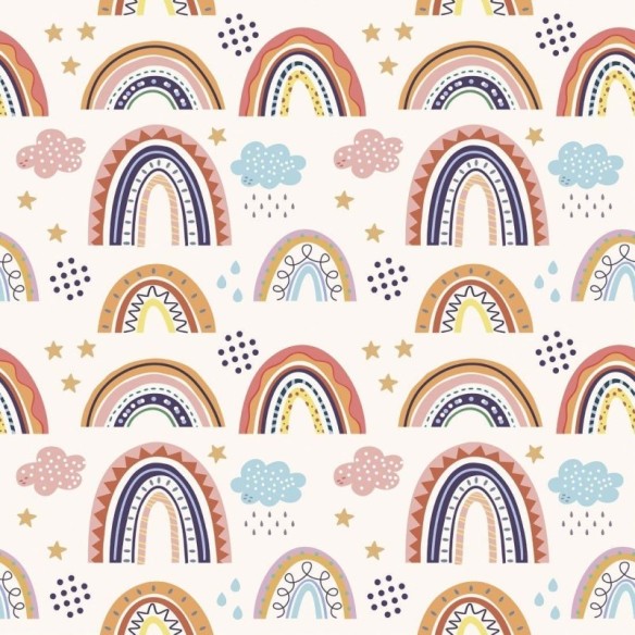 Papel de Parede Adesivo Arco Íris Neutro N019044