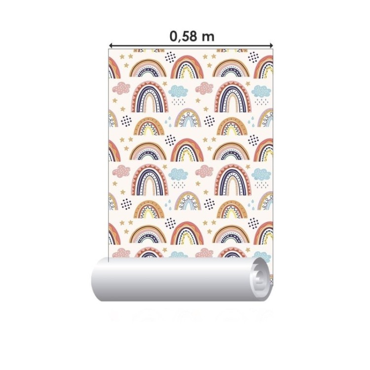 Papel de Parede Adesivo Arco Íris Neutro N019044