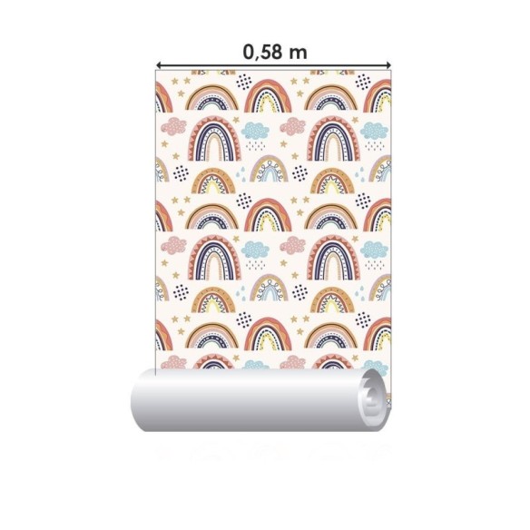 Papel de Parede Adesivo Arco Íris Neutro N019044