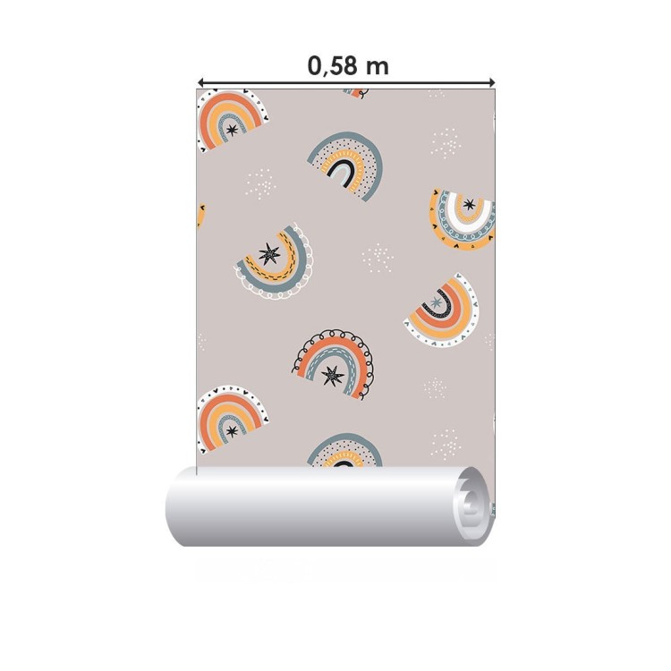 Papel de Parede Adesivo Arco Íris Neutro N019100