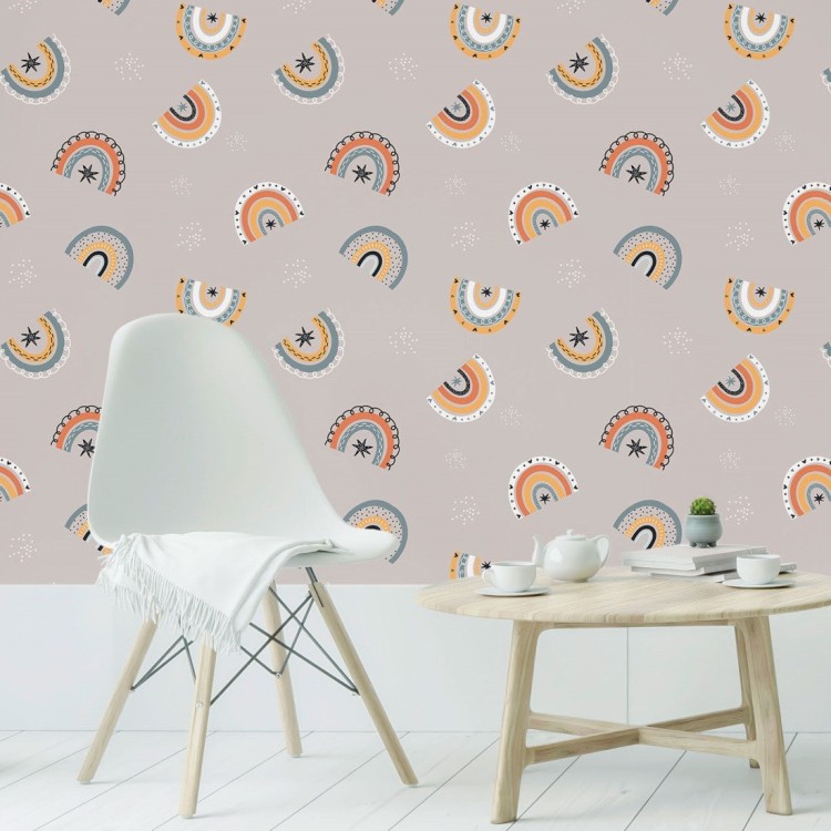 Papel de Parede Adesivo Arco Íris Neutro N019100