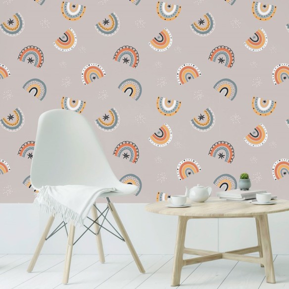 Papel de Parede Adesivo Arco Íris Neutro N019100