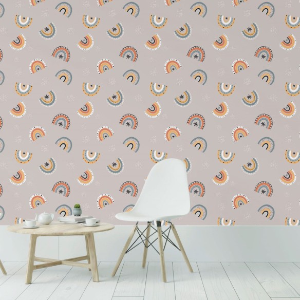 Papel de Parede Adesivo Arco Íris Neutro N019100