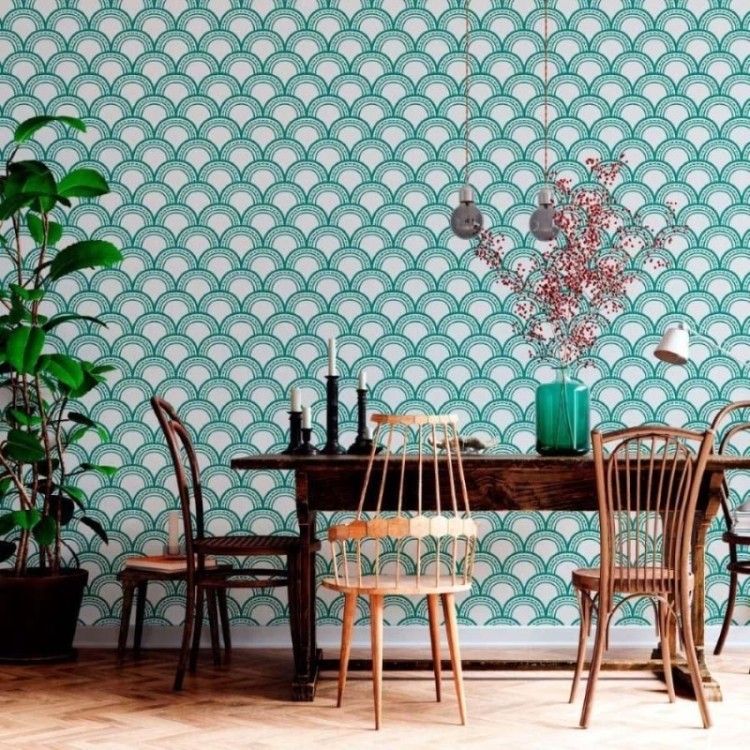 Papel de Parede Adesivo Arcos Ondas  N012098
