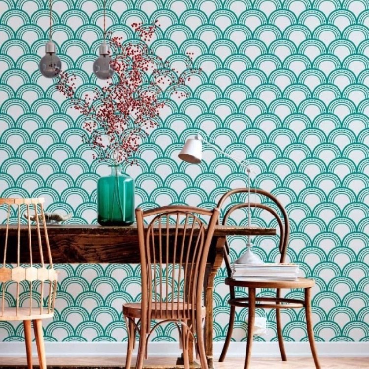 Papel de Parede Adesivo Arcos Ondas  N012098