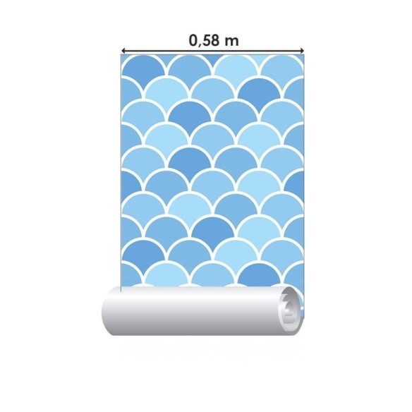 Papel de Parede Adesivo Arcos Sereia Azul N019075