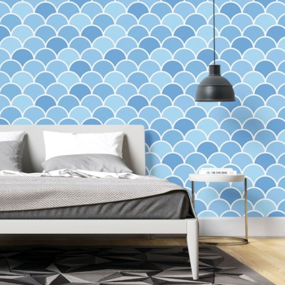 Papel de Parede Adesivo Arcos Sereia Azul N019075