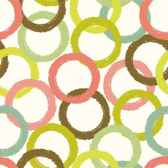 Papel de Parede Adesivo Argolas Coloridas Retrô 255453885