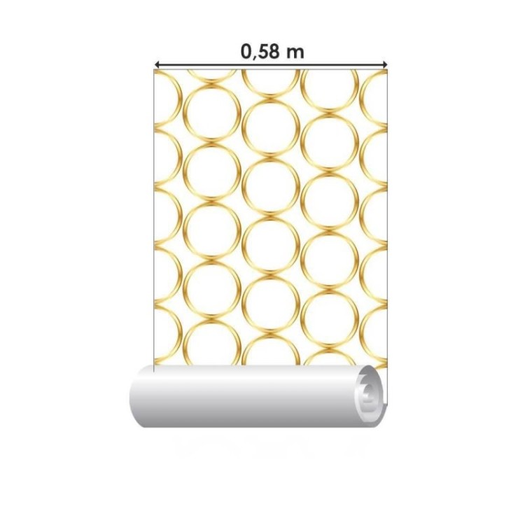 Papel de Parede Adesivo Argolas douradas N08206