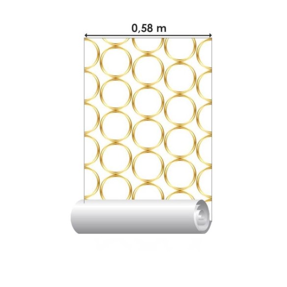 Papel de Parede Adesivo Argolas douradas N08206