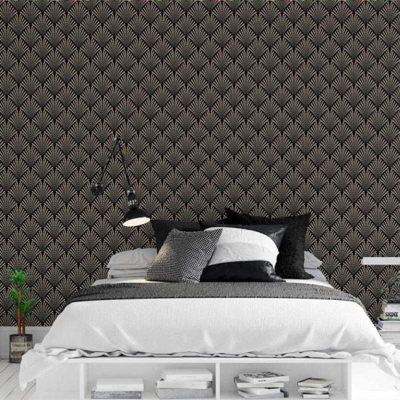 Papel de Parede Adesivo Artístico Bolinhas Douradas N05223