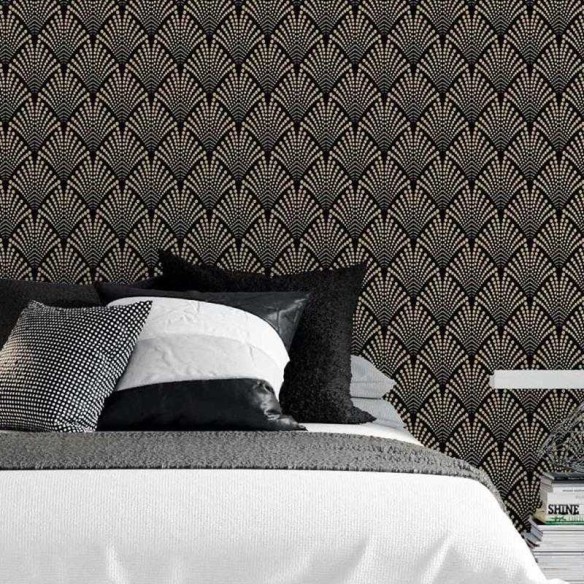 Papel de Parede Adesivo Artístico Bolinhas Douradas N05223