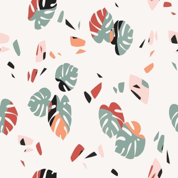 Papel de Parede Adesivo Artístico Folhagem Colorido N05232
