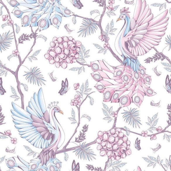Papel de Parede Adesivo Artistico Natureza Pavão N016069